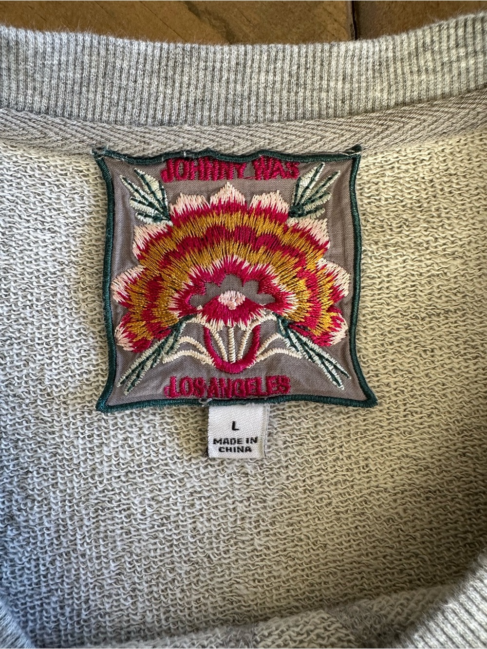 JOHNNY WAS California Dreamin' Whimsical Embroidered Sweatshirt Large or M Rare - Picture 3 of 9